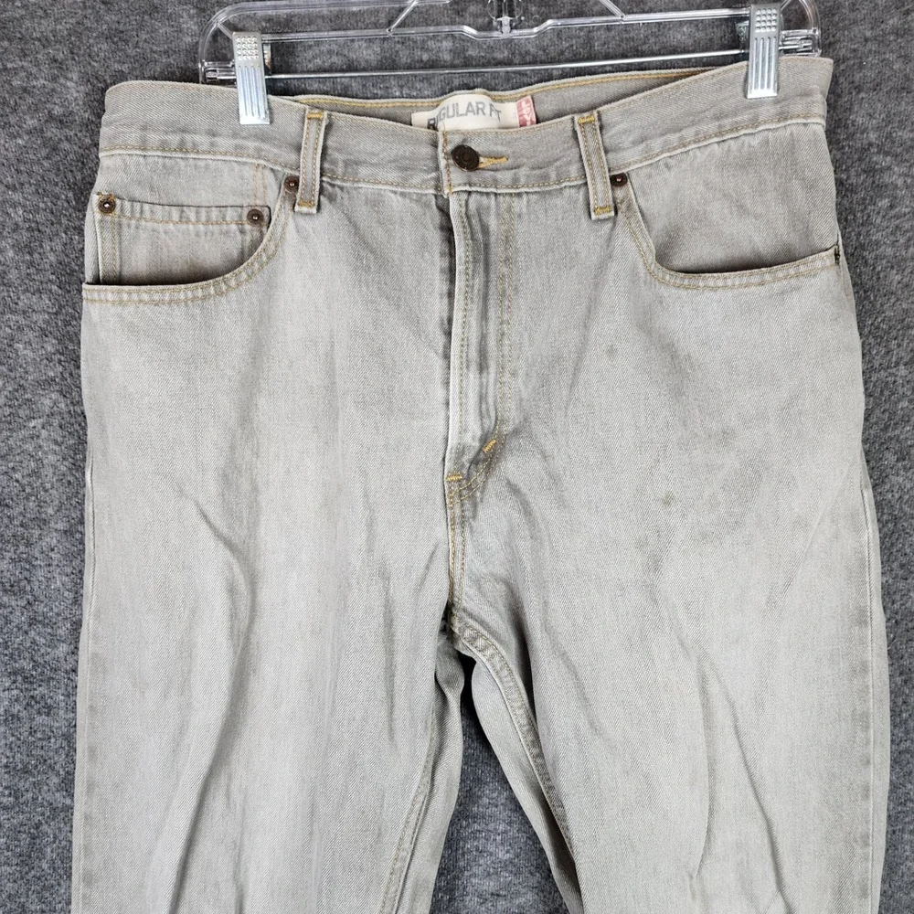 Levi's Jeans Mens 34x34 505 Regular Fit Gray Straight Leg Denim 2006 Vintage